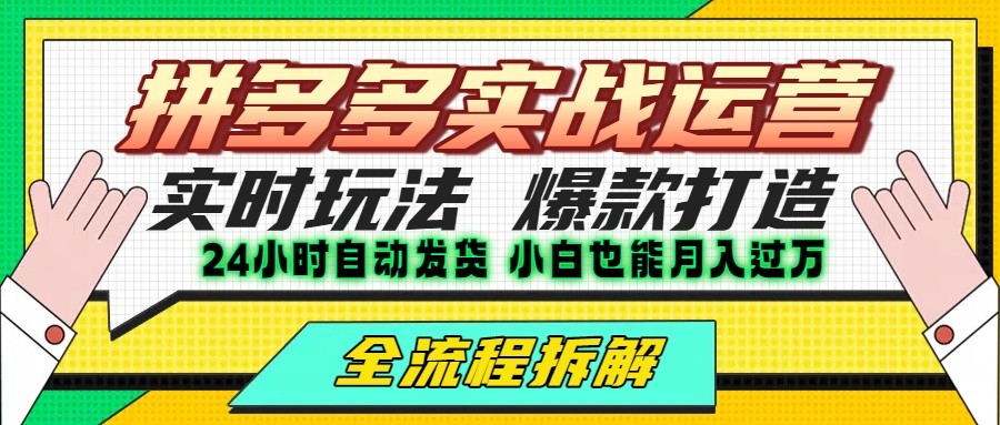 拼多多最新实战运营高投产：长久稳定项目，单店利润一天三位数-中创项目网