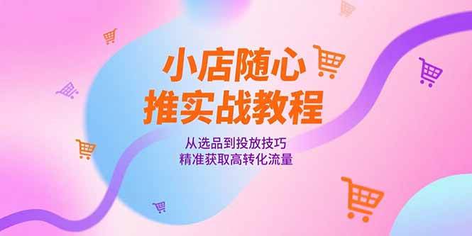 （15205期）小店随心推实战教程，从选品到投放技巧，精准获取高转化流量-中创项目网