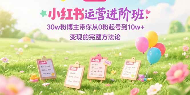 （15318期）小红书运营进阶班：30w粉博主带你从0粉起号到10w+变现的完整方法论-中创项目网
