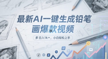 最新AI一键生成铅笔画爆款视频，多平台分发，日 入1k+，小白轻松上手【揭秘】-中创项目网
