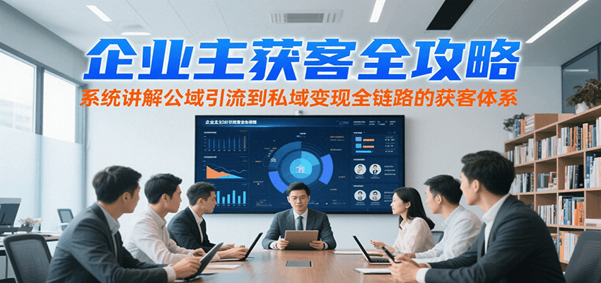 企业主获客全攻略，系统讲解公域引流到私域变现全链路的获客体系-中创项目网