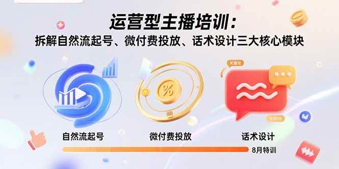（15654期）运营型主播培训：拆解自然流起号、微付费投放、话术设计三大核心模块-8月-中创项目网