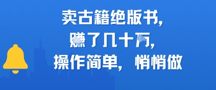 卖古籍绝版书，挣了几十个，操作简单，悄悄做-中创项目网