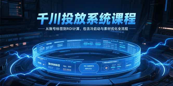 （15263期）千川投放系统课程，从账号标签到ROI计算，包含冷启动与素材优化全流程-中创项目网
