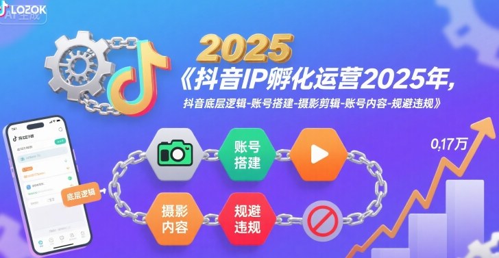 抖音IP孵化运营2025年，抖音底层逻辑-账号搭建-摄影剪辑-账号内容-规避违规-中创项目网