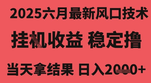 2025六月最新风口技术，无人挂G撸礼物，长期稳定 一个小时收益2k+，小白当天拿结果【揭秘】-中创项目网