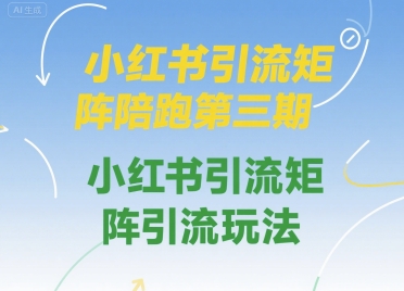 小红书引流矩阵陪跑第三期，小红书引流矩阵引流玩法-中创项目网