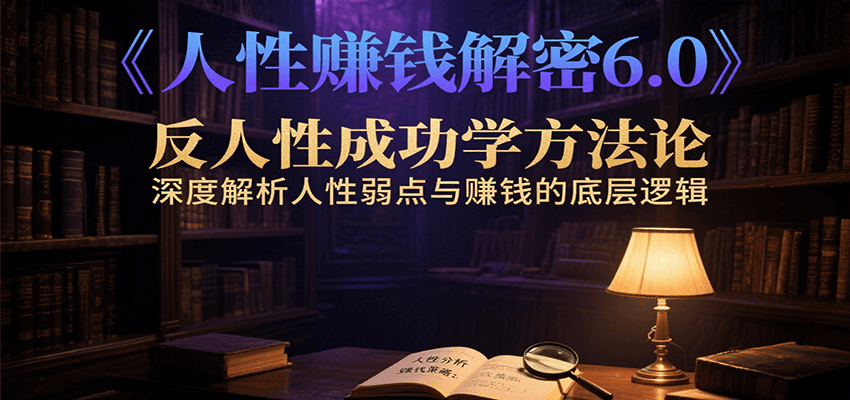 人性赚钱解密6.0，反人性成功学方法论，深度解析人性弱点与赚钱的底层逻辑-中创项目网