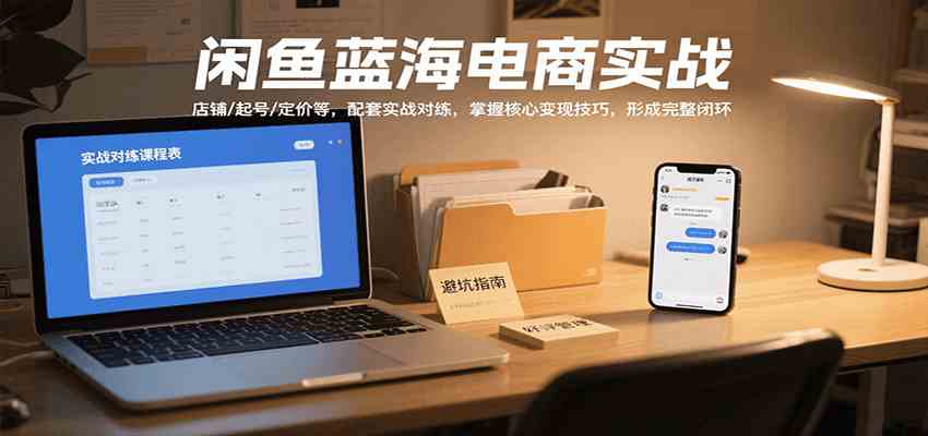 闲鱼蓝海电商实战，涵盖店铺、起号、定价等，配套实战对练，掌握核心变现技巧-中创项目网