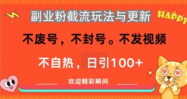 副业粉截流玩法与更新，不废号，不封号，不发视频，不自热，日引100+-中创项目网