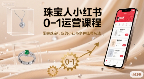 珠宝人小红书0-1运营课程，掌握珠宝行业的小红书多种账号玩法-中创项目网