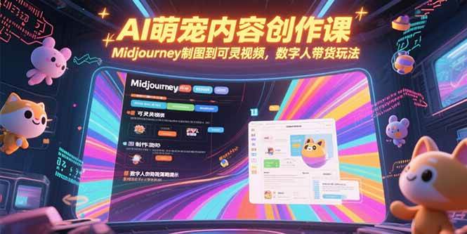 （15311期）AI萌宠内容创作课，Midjourney制图到可灵视频，数字人带货玩法-中创项目网