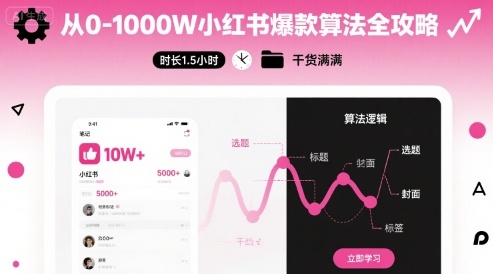 从0-1000W小红书爆款算法全攻略，时长1.5小时，干货满满-中创项目网