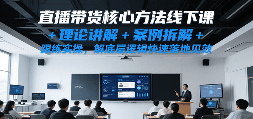 直播带货核心方法线下课，理论讲解+案例拆解+跟练实操，解底层逻辑快速落地见效-中创项目网