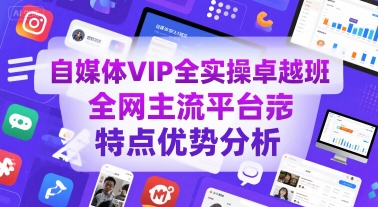 自媒体VIP全实操卓越班，全网主流平台特点优势分析-中创项目网