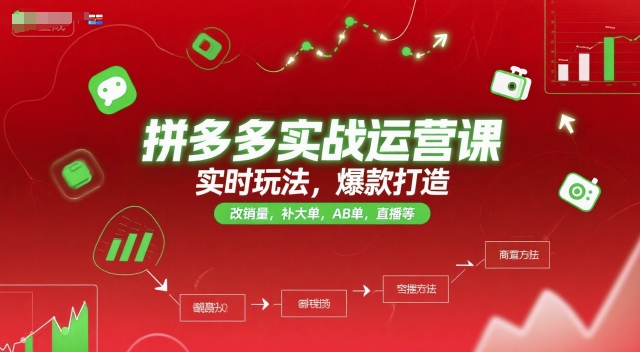 拼多多实战运营课，实时玩法，爆款打造，改销量，补大单，AB单，直播等（更新2025月）-中创项目网