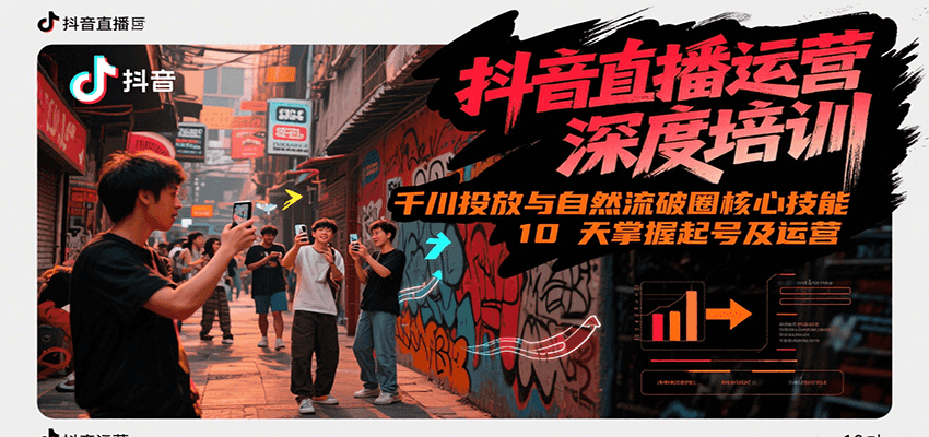 抖音直播运营深度培训，千川投放与自然流核心技能，10天掌握起号及运营(6-7月新课)-中创项目网