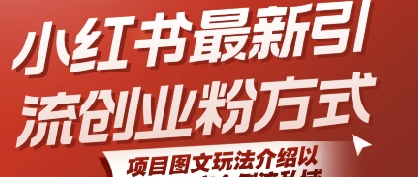 小红书最新引流创业粉方式，项目图文玩法介绍以及如何安全倒流私域-中创项目网