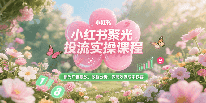 小红书聚光投流实操课程，聚光广告投放、数据分析、做高效低成本获客-中创项目网