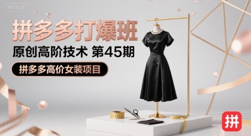 拼多多打爆班原创高阶技术第45期，拼多多高价女装项目-中创项目网