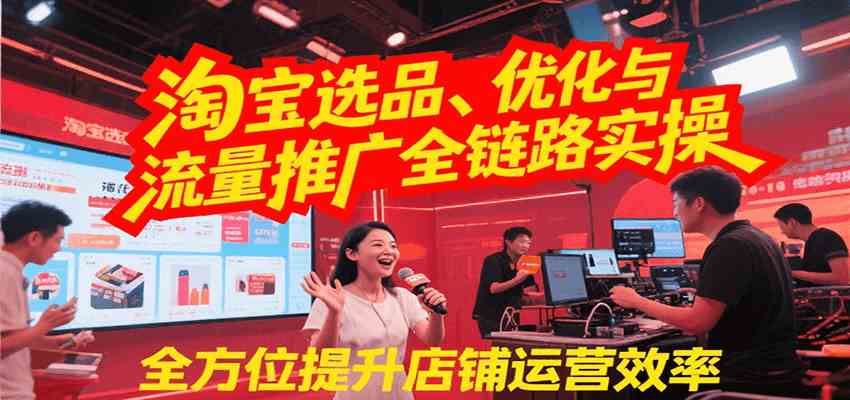 淘宝选品、优化与流量推广全链路实操，全面提升店铺运营效率-中创项目网