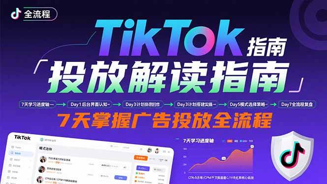 （15753期）TikTok投放解读指南：后台操作/计划建立/模式选择，7天掌握广告投放全流程-中创项目网