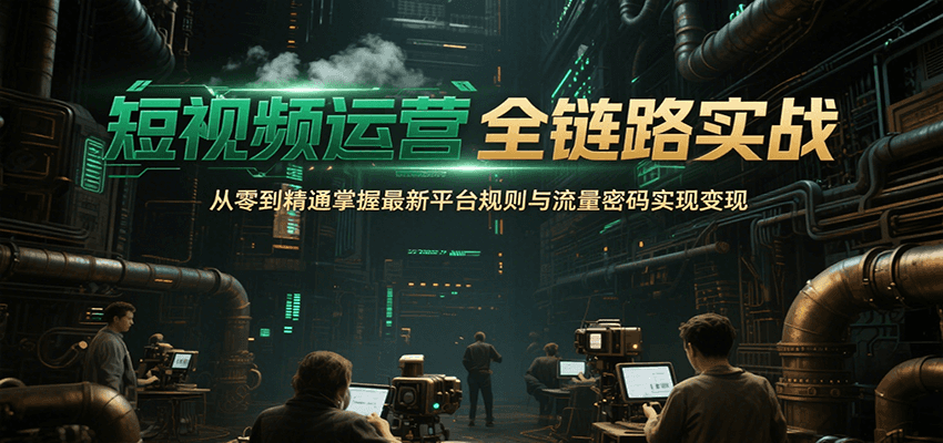 短视频运营全链路实战，从零到精通掌握最新平台规则与流量密码实现变现-中创项目网
