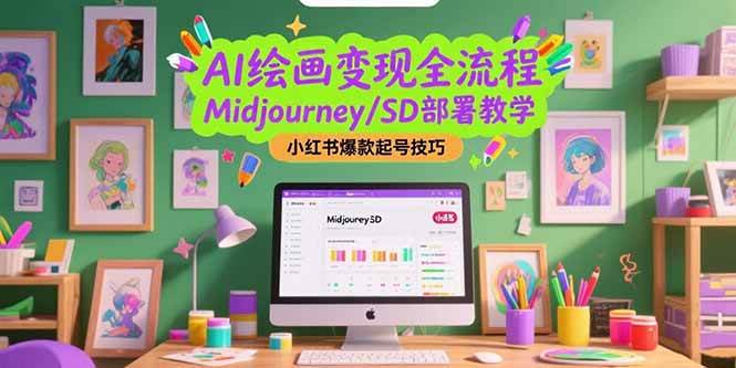 （15324期）AI绘画变现全流程，Midjourney/SD部署教学，小红书爆款起号技巧-中创项目网