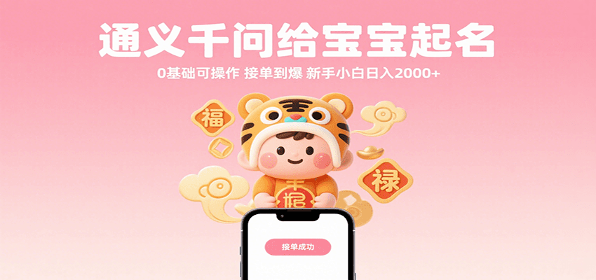 通义千问给宝宝起名 0基础可操作 接单到爆 新手小白日入2000+-中创项目网