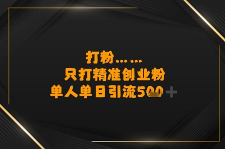 打粉只打精准创业粉，单人单日引流500+-中创项目网