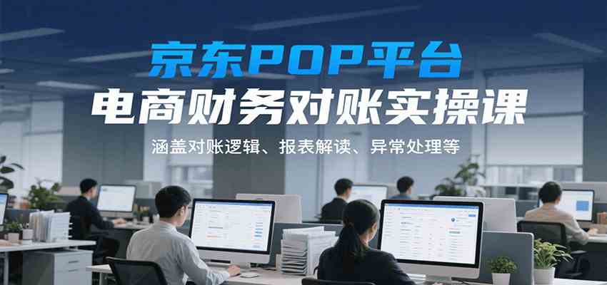 京东POP平台电商财务对账实操课，涵盖对账逻辑、报表解读、异常处理等-中创项目网