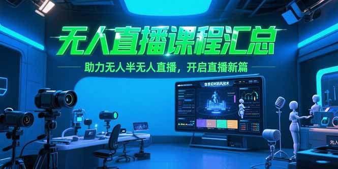 （15218期）无人直播课程汇总，含非实时防风技术，助力无人半无人直播，开启直播新篇-中创项目网