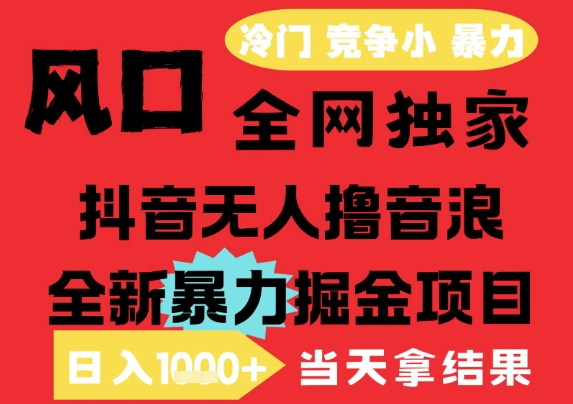 25年6月高爆抖音无人直播最新撸音浪掘金项目，解放双手小白可做，无脑日入1k+，门槛低【揭秘】-中创项目网