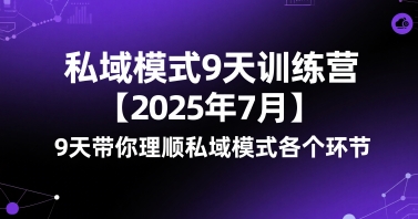私域模式9天训练营【2025年7月】9天带你理顺私域模式各个环节-中创项目网