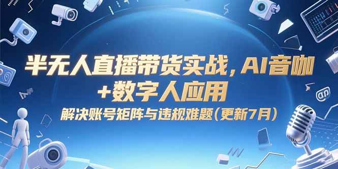 （15280期）半无人直播带货实战，AI音咖+数字人应用 解决账号矩阵与违规难题(更新7月)-中创项目网