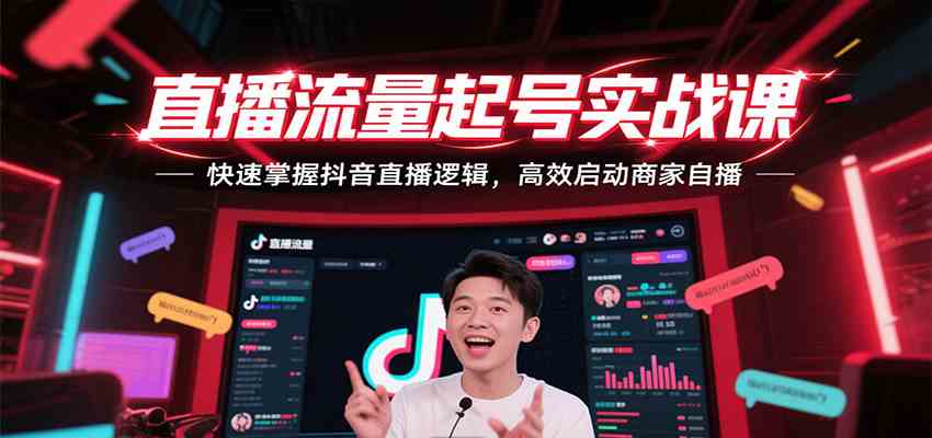 直播流量起号实战课，快速掌握抖音直播逻辑，高效启动商家自播-中创项目网