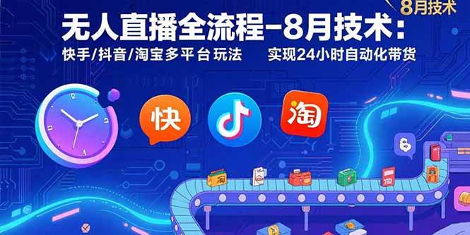 （15635期）无人直播全流程-8月技术：快手/抖音/淘宝多平台玩法 实现24小时自动化带货-中创项目网