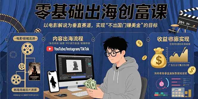 （15709期）零基础出海创富课：以电影解说为垂直赛道，实现不出国门赚美金的目标-中创项目网