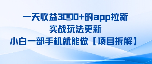 一天收益1k+的app拉新，实战玩法更新，小白一部手机就能做【项目拆解】-中创项目网
