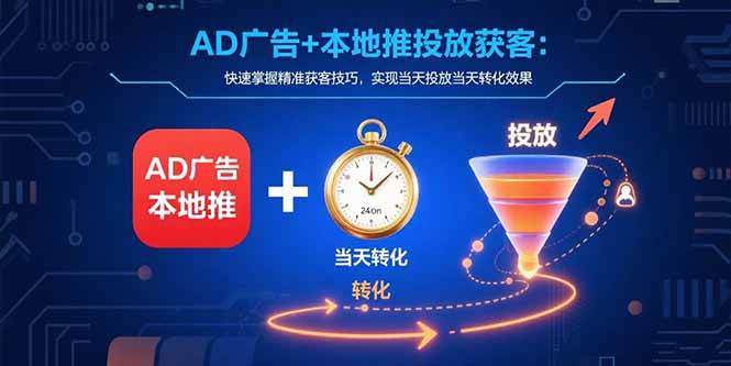（15637期）AD广告+本地推投放获客：快速掌握精准获客技巧，实现当天投放当天转化效果-中创项目网