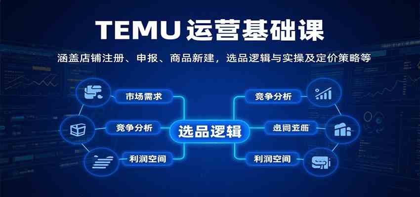 TEMU运营基础课：涵盖店铺注册、申报、商品新建，选品逻辑与实操及定价策略等-中创项目网