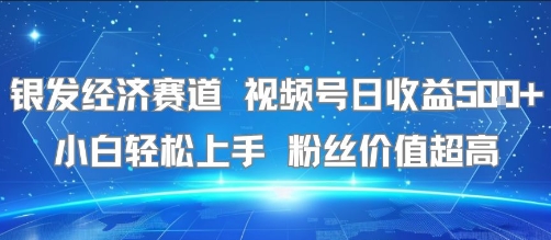 银发经济赛道 视频号日收益5张+ 小白轻松上手 粉丝价值超高-中创项目网