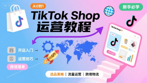 TikTok Shop从0到1运营教程，TikTok跨境电商新手必学课程-中创项目网