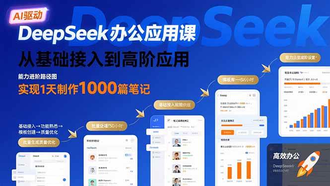 （15754期）DeepSeek办公应用课：从基础接入到高阶应用，实现1天制作1000篇笔记-中创项目网