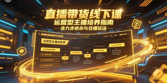 （15281期）直播带货线下课，运营型主播培养指南，含九步绝杀与仓播玩法-中创项目网