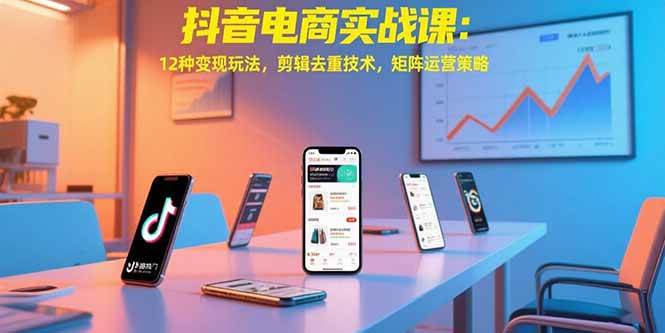 （15478期）抖音电商实战课：12种变现玩法，剪辑去重技术，矩阵运营策略-中创项目网