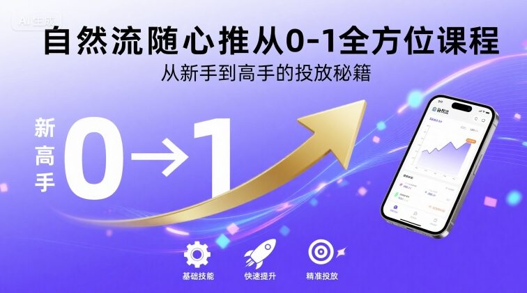 自然流随心推从0-1全方位课程，从新手到高手的投放秘籍-中创项目网