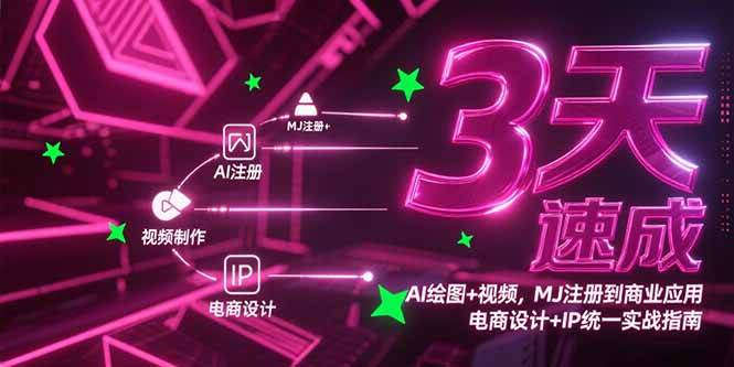 （15245期）3天速成AI绘图+视频，MJ注册到商业应用，电商设计+IP统一实战指南-中创项目网