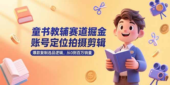 （15326期）童书教辅赛道掘金，账号定位拍摄剪辑，爆款复制选品逻辑，从0到百万销量-中创项目网