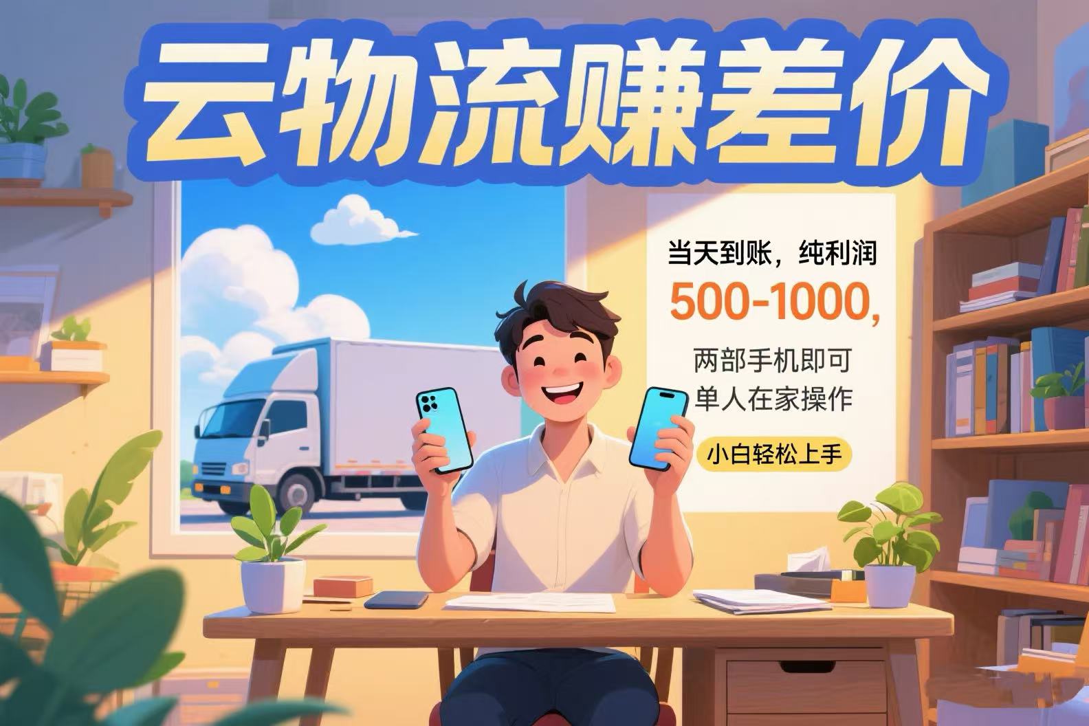 云物流赚差价 当天到账纯利润500-1000 两部手机即可 可单人在家操作 小…-中创项目网